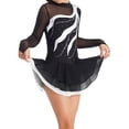thumbnail image 4 of TiaoBug Girls Stylish Mesh Splice Rhinestone Figure Ice Skating Dress Long Sleeves Ballet Dance Tutu Dress White 10, 4 of 7