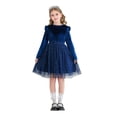 thumbnail image 1 of DuoJiaJ Robe à Volants à Manches Longues Robe de Princesse pour Fête et Spectacle Robe pour Enfants Robe Étoilée Taille 7-8 Ans, 1 of 5