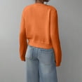 thumbnail image 4 of ManxiVoo Cardigan Court à Boutons pour Femmes, Manches Longues, Col Ras du Cou, Chandail Tricoté, Mignon, Tenue Décontractée, Taille g, Orange, 4 of 7