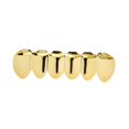 thumbnail image 3 of lionlar Copper Metal Mouth Custom 6 Top / Bottom Grills For , Halloween Cosplay Golden Bottom, 3 of 7