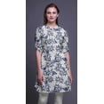 thumbnail image 3 of Bimba Short Kurtis For Ladies Printed Mandarin Collar Roll Up Sleeve Dress, 3 of 6