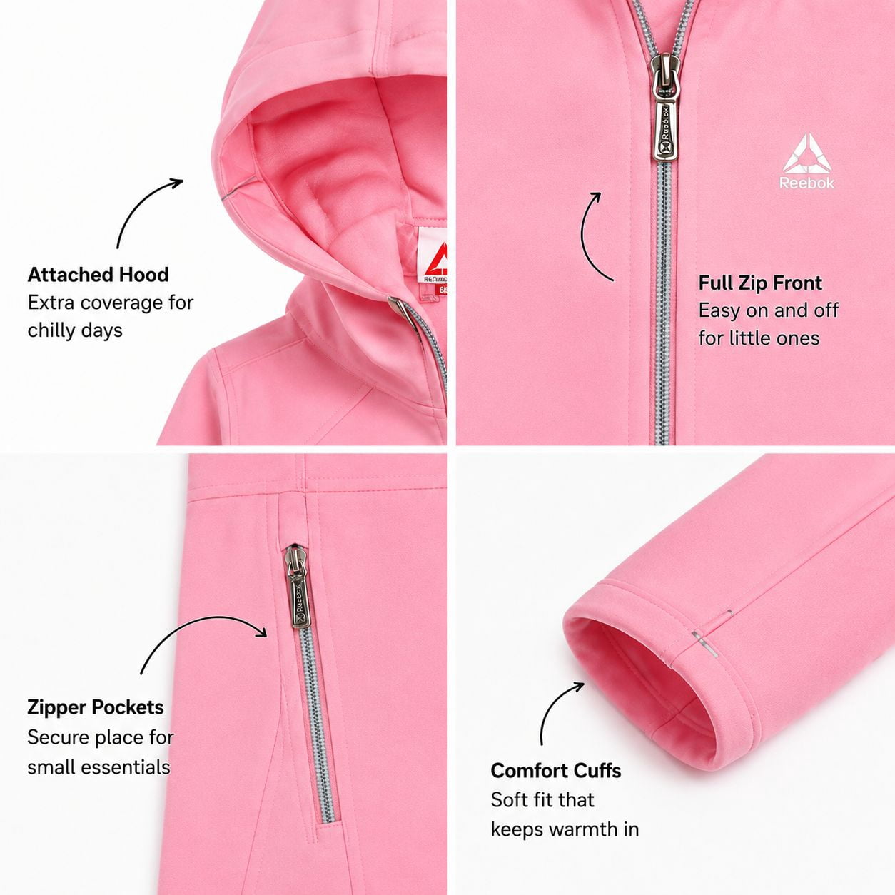 Manteau Delta Lite Reebok pour filles, tailles 2T à 5T