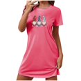 thumbnail image 1 of Birdeem Chemises de Nuit pour Femmes Chemise de Nuit Courte Surdimensionnée pour Femmes Robe Imprimée à Col Rond et Manches Courtes, 1 of 12