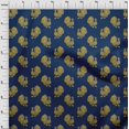 thumbnail image 3 of oneOone Viscose Jersey Fabric Peacock Block Printed Craft Fabric BTY 60 Inch Wide, 3 of 5