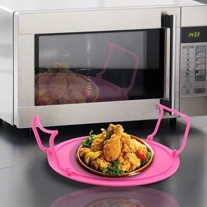 Viccilley Microwave Oven Tray Rack-Multifunctional Plastic Microwave Oven Heating Layered Steaming Rack Cooking Tray Rack(Red)