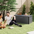 thumbnail image 2 of Costway Storage Box with Lockable Design & Gas Strut Handle 2 Person Bench Garden Organizer, 2 of 10