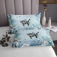 thumbnail image 3 of Erosebridal Cute Cat Coverlet Set Queen, Underwater World Bedding Set, Ocean Animals Decor, 3 Pieces, 3 of 5