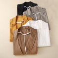 thumbnail image 4 of EQWLJWE Vestes Blazer pour Femmes Liquidation Femmes Dames Uni Col Rabattu Veste Manches Longues Manteau Vêtement d'Extérieur, 4 of 4