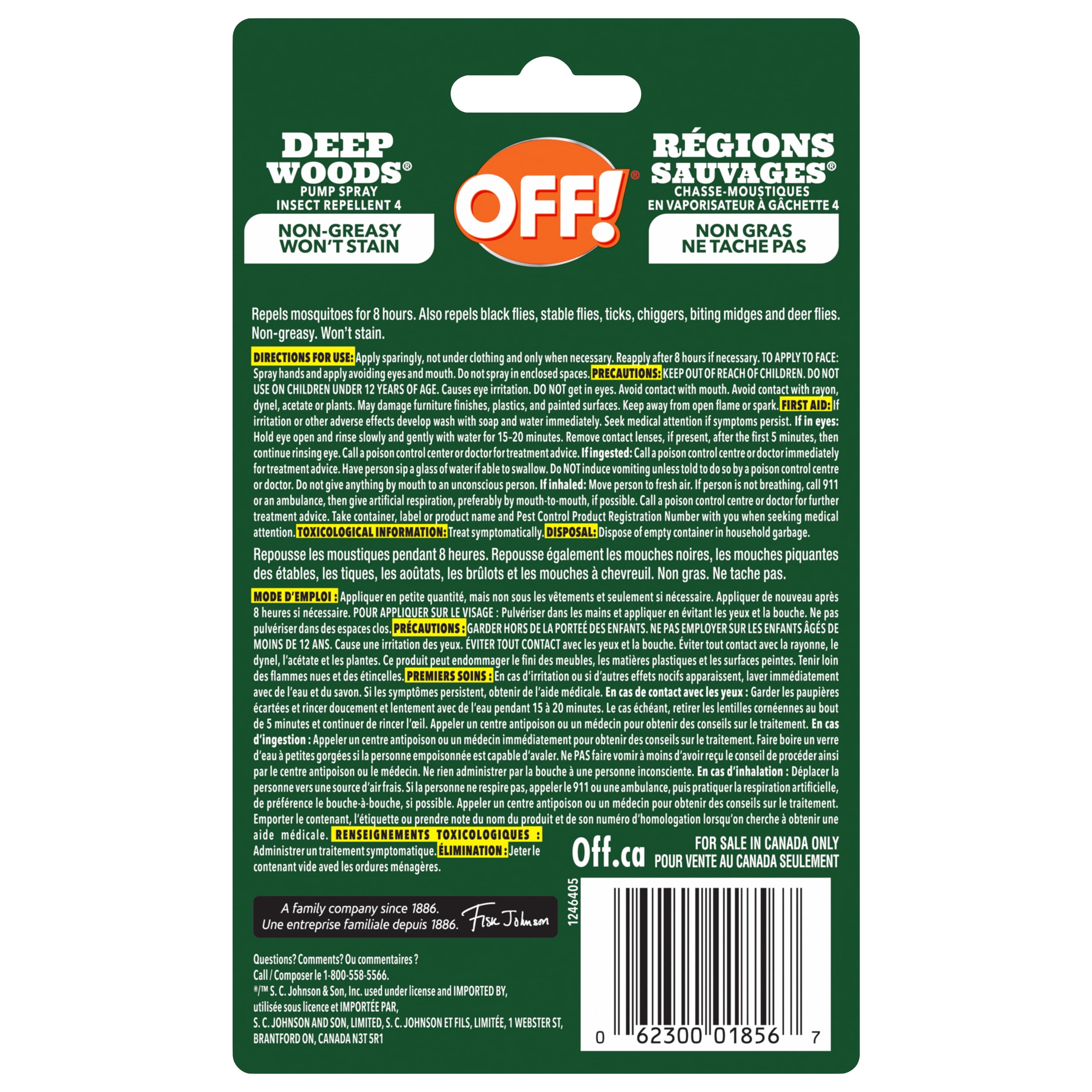 OFF! Vaporisateur en pompe chasse-moustiques Régions sauvages