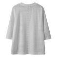 thumbnail image 4 of FAOWME T-Shirt Mode Fille Couleur Unie Col Rond Confortable Gris 3-4 Ans, 4 of 4