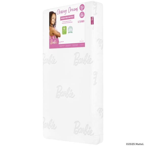 Barbie Chasing Dreams 2 in 1 Crib & Toddler Mattress White by Dream On Me