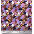 thumbnail image 1 of Soimoi Georgette Viscose Fabric Check & Toucan Bird Decor Fabric Printed Yard 42 Inch Wide, 1 of 4