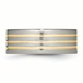 thumbnail image 3 of Titanium 14k Yellow Inlay Flat 8mm Polished Band Ring 9 Size, 3 of 6
