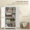 thumbnail image 4 of HOMCOM Armoire de Rangement pour Salle de Bain, Armoire de Sol Style Ferme avec Portes, Blanc, 4 of 10