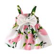 thumbnail image 4 of EGNMCR Vêtements pour Bébé Fille Vêtements pour Bébé Fille Tenue pour Nourrisson Imprimée Citron Robe Princesse Sans Manches Gallus, 4 of 5