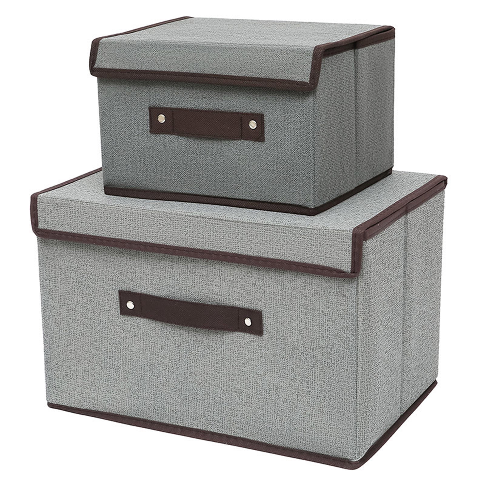 Organizers and Storage Foldable Storage Box With Lid 2pcs (large + Small) Fabric Storage Box With Lid, Closet Storage Box, Room Organization, Office Storage, Toy Storage Storage Bins On Clearance