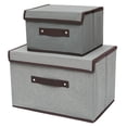 thumbnail image 1 of EGNMCR Foldable Storage Box With Lid 2pcs (large + Small) Fabric Storage Box With Lid, Closet Storage Box, Room Organization, Office Storage, Toy Storage,, 1 of 6