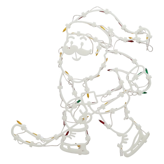 Holiday Time Hocky Santa Silhouette, Red/ Green