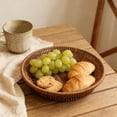 thumbnail image 1 of EGNMCR Plastic Imitation Vines Woven Basket Storage Basket Fruit And Vegetable Storage Basket Snack And Candy Tray Bread Basket Multi Functional Storage Tray Plastics storage basket, 1 of 8