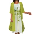 thumbnail image 2 of FcBaudy Robe Sans Manches à Col Rond, Robes d'Été pour Femmes, Robes pour Femmes Mode Femmes Décontractée Robe Sans Manches à Col en V Unie Manteau à Manches Longues Ensemble Deux Pièces Jupes Rebondissantes pour Dames de Tous Côtés, 2 of 7