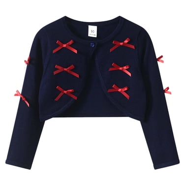 Zanarzt Toddler Knitted Sweater Baby Childrens Comfortable and Fashionable Knitted Cardigan Girls Casual and Versatile Sweater Cardigan Jacket Navy,9-10 Years