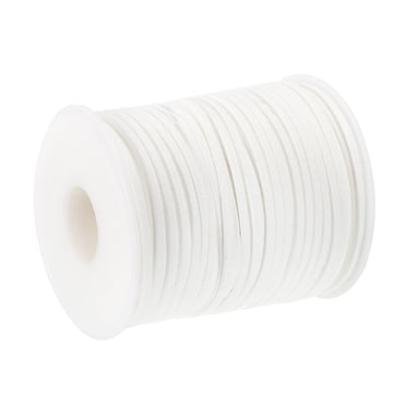 Unique Bargains Cordon en Cuir Plat Suédé 49,21 Yards 2,6 mm pour Bricolage, Blanc 1 Rouleau
