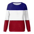 thumbnail image 4 of HKEJIAOI Chandails en Molleton pour Femmes Col Rond Bloc de Couleur Poids Moyen Manches Longues, 4 of 5