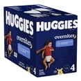 thumbnail image 2 of Huggies Overnites Nighttime Baby Diapers, Size 4 (22-37 lbs), 100 Count, 2 of 9