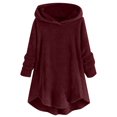 thumbnail image 1 of Womens Cardigan Plus Size Button Plush Tops Hooded Loose Cardigan Wool Coat Winter Jacket Navy Xl, 1 of 5