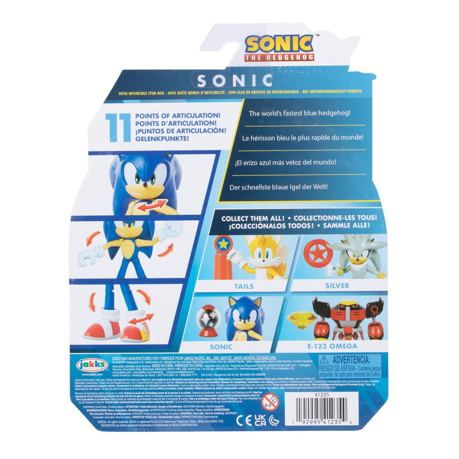 Figurine de 4 pouces Sonic – Sonic avec Boîte d’objet invincible