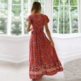 thumbnail image 4 of Robe d'Été pour Femmes 2024 Mode Grande Taille Robe à Col en V Plage Bohème Imprimé Floral Robe de Vacances Rabais de 50 % Liquidation!, 4 of 6