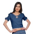 thumbnail image 3 of Moomaya Printed Two Piece Flared Skirt And Crop Top Rayon Ethnic Set For Girls, 3 of 6