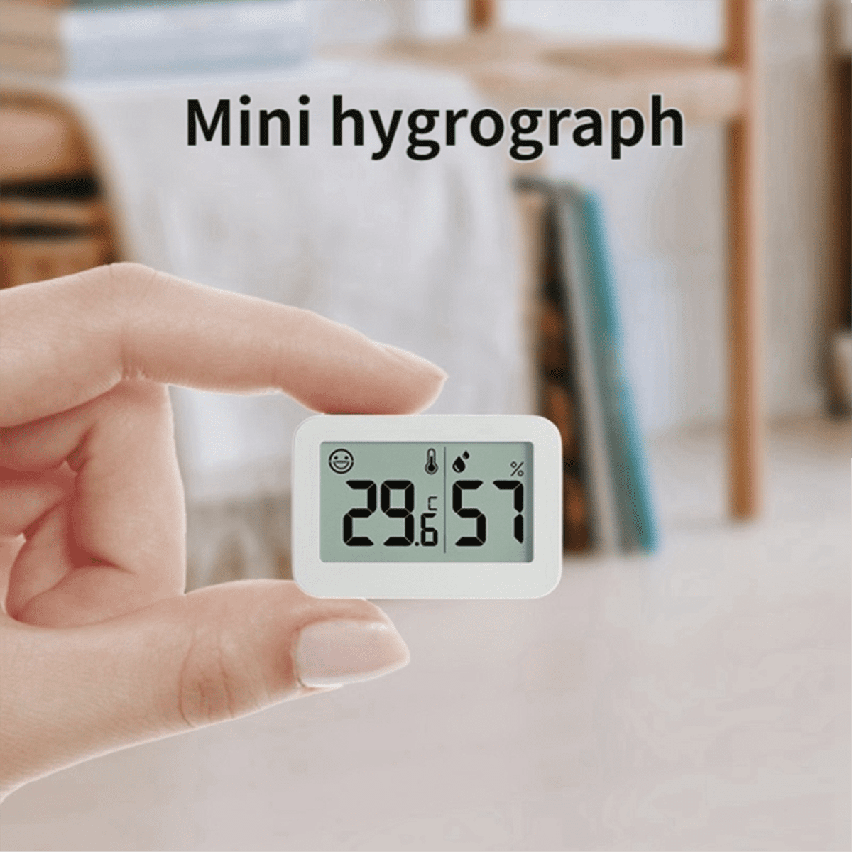 Mini Electronic Thermometer and Hygrometer Indoor Baby Thermometer Refrigerator Thermometer with Smile Face Display