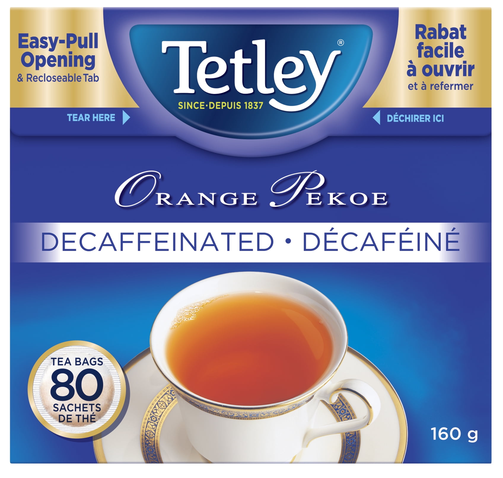 Tetley Orange Pekoe decaffeinated Tea 80 bags - Walmart.ca