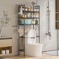 thumbnail image 4 of 3-Layer Storage Rack Above the Toilet,Stainless Steel Bathroom Storage Rack,Easy to Assemble,Space-Saving,62.99x18.5x9.84Inch,Over The Toilet Organizer,Toilet Storage, 4 of 8