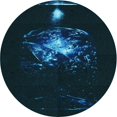 thumbnail image 1 of Ahgly Company Machine Washable Indoor Round Transitional Night Black Area Rugs, 4' Round, 1 of 7