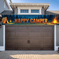 thumbnail image 3 of Forest Design Happy Camper Tent Banner Campfire Nature Scene for Outdoor Adventure Camping Event, 3 of 5