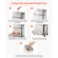 thumbnail image 4 of KFFKFF Pizza Dough Roller Sheeter, 3-16 Inch Semi-automatic Stainless Steel Pizza Press, Commercial Electric 390W Pasta Maker Machine, 260 pcs Per Hour, Adjustable Thickness, with Dough Press Lid, 4 of 9