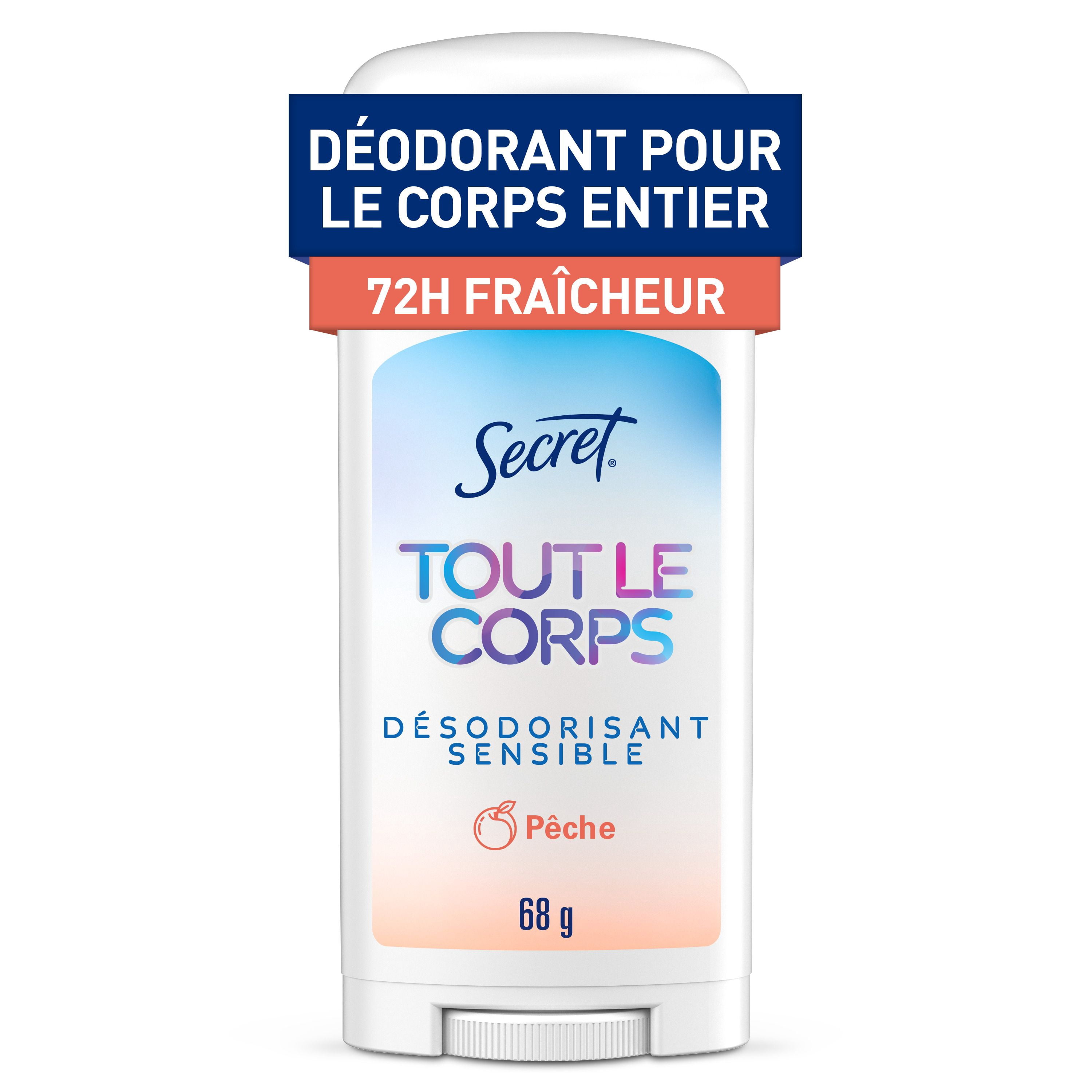 Désodorisant en bâton Secret Tout le corps sans aluminium pour femmes avec notes de pêche et de vanille