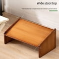 thumbnail image 2 of Yingyy Wood Under Desk Footrest Adjustable 3 Height Position Step Stool Foot Rest for Bathroom Home Chair Posture Support Tea Color Low style, 2 of 9