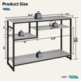 thumbnail image 4 of Bestier Metal Narrow Console Table, 4-Tier Hallway Table with Shelves, Retro Grey, 4 of 6