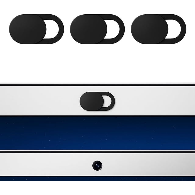 3 Pack Webcam Cover Slider for Laptop, Tablet and Smartphone, Ultra Thin 0.8 mm Camera Blocker with Strong Adhesive, Privacy Cover for Front Cameras on PCs, Phones, Desktops and Portable Devices