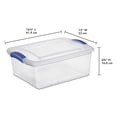 thumbnail image 2 of Sterilite 14 Liter Latch Box, Small Clear Plastic Storage Bin with Lid, Blue Latch, 2 of 7