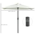 thumbnail image 3 of Outsunny Patio Sun Umbrella, Outdoor Parasol with 6 Ribs, Cream White, 3 of 10