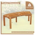 thumbnail image 3 of Costway 1 PCS Outdoor Curved Bench with Slatted Seat Wrap Around Tree Bench 2-Person Seating, 3 of 10