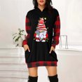 thumbnail image 1 of Jsaierl Chandail à Capuchon de Noël Décontracté à Manches Longues Robe de Noël à Capuche Col Rond Chandail de Noël Chandail à Imprimé de Noël pour Femmes, 1 of 4