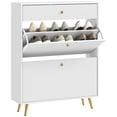 thumbnail image 1 of HOMCOM Armoire de Rangement pour Chaussures avec 2 Tiroirs Basculants pour 12 Paires de Chaussures, Blanc, 1 of 10