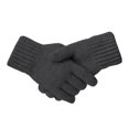 thumbnail image 3 of Gray Gloves Mittens Winter Mens Warm and Thick Cold Proof Solid Color Screen Gloves, 3 of 4