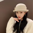 thumbnail image 4 of LinYooLi French High-End Lace Mesh Wool Top Hat For Women In Autumn And Winter, British Style Fisherman Hat, Retro And Elegant Small Basin Hat, 4 of 7