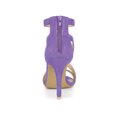 thumbnail image 2 of BLISSFUL STEP Women Zipper Ankle Strap Stiletto Heel Sandals Light Purple 9, 2 of 7